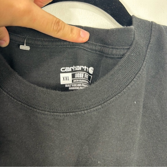 CARHARTT black xxl chest pocket tee shirt W5 - Picture 6 of 6